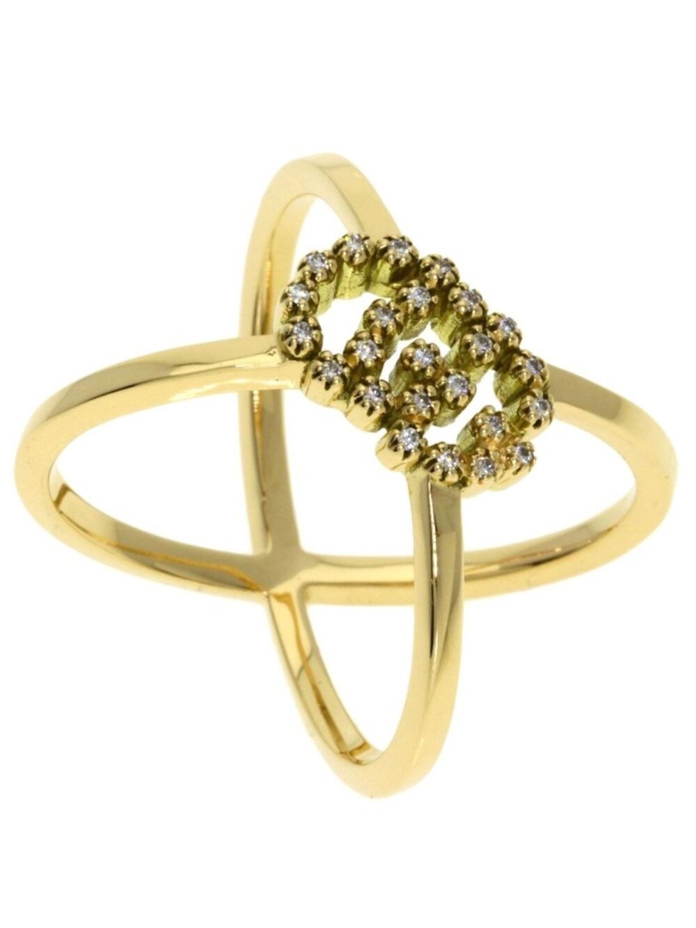 Gucci GG Running Diamond Ring 18K Yellow Gold